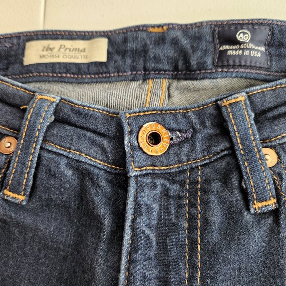 AG Adriano Goldschmied The Prima Mid-Rise Cigarette Size 26R 29" Inseam Raw Hem - Picture 6 of 8